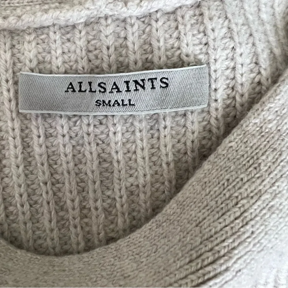 All Saints Dasha Crop Jumper Cold shoulder sweater size Small